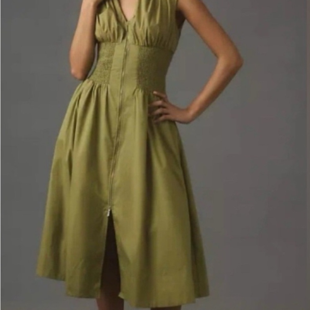 Anthropologie Olive Midi Dress